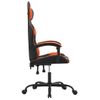 Silla Gaming Giratoria Cuero Sintético Negro Y Naranja Vidaxl