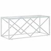 Mesa De Centro Acero Inoxidable Y Vidrio 110x45x45 Cm Vidaxl