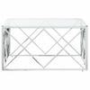 Mesa De Centro Acero Inoxidable Y Vidrio 80x80x40 Cm Vidaxl