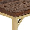 Mesa Consola Acero Inoxidable Madera Maciza Traviesa Dorado Vidaxl