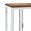 Mesa Consola Acero Inoxidable Madera Maciza Reciclada Plateada Vidaxl