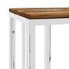 Mesa Consola Acero Inoxidable Madera Maciza Reciclada Plateada Vidaxl