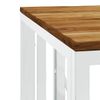 Mesa De Centro Acero Inoxidable Y Madera Maciza Acacia Plateada Vidaxl