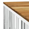 Mesa De Centro Acero Inoxidable Y Madera Maciza Acacia Plateado Vidaxl