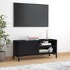 Mueble Para Tv Madera Maciza De Pino Negro 90x30x40 Cm Vidaxl