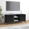 Mueble Para Tv Madera Maciza De Pino Negro 110x35x48 Cm Vidaxl