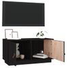 Mueble De Tv De Madera Maciza De Pino Negro 80x34x40 Cm Vidaxl