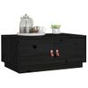 Mesa De Centro De Madera Maciza De Pino Negro 80x50x35 Cm Vidaxl