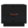 Mesita De Noche Madera Maciza De Pino Negro 40x34x35 Cm Vidaxl