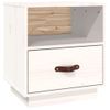 Mesita De Noche Madera Maciza De Pino Blanca 40x34x45 Cm Vidaxl