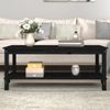 Mesa De Centro De Madera Maciza De Pino Negro 110x55x45 Cm Vidaxl