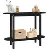 Mesa Consola Madera Maciza De Pino Negro 110x40x80 Cm Vidaxl