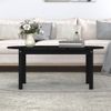 Mesa De Centro De Madera Maciza De Pino Negro 110x55x45 Cm Vidaxl