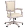 Silla De Oficina Giratoria De Lino Beige Vidaxl