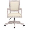 Silla De Oficina Giratoria De Lino Beige Vidaxl