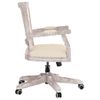 Silla De Oficina Giratoria De Lino Beige Vidaxl