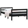 Estructura De Cama Madera Maciza De Pino Negro 90x200 Cm Vidaxl