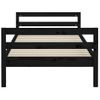 Estructura De Cama Madera Maciza De Pino Negro 90x200 Cm Vidaxl