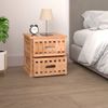 Mesita De Noche Madera Maciza De Nogal 34x34x34 Cm Vidaxl