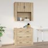 Armario De Pared Madera Contrachapada Roble Sonoma 80x33x80 Cm Vidaxl