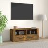 Mueble Para Tv Madera Contrachapada Roble Ahumado 100x35x40 Cm Vidaxl