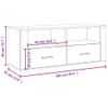 Mueble De Tv Madera Contrachapada Gris Sonoma 100x35x40 Cm Vidaxl