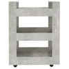 Carrito De Cocina Madera Contrachapada Gris Hormigón 60x45x80cm Vidaxl