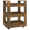 Carrito De Cocina Madera Contrachapada Roble Ahumado 60x45x80cm Vidaxl