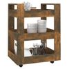 Carrito De Cocina Madera Contrachapada Roble Ahumado 60x45x80cm Vidaxl