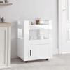 Carrito De Cocina Madera Contrachapada Blanco Brillo 60x45x80cm Vidaxl