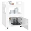 Carrito De Cocina Madera Contrachapada Blanco Brillo 60x45x80cm Vidaxl