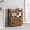 Carrito De Cocina Madera Contrachapada Roble Ahumado 60x45x80cm Vidaxl