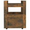 Carrito De Cocina Madera Contrachapada Roble Ahumado 60x45x80cm Vidaxl