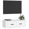 Mueble De Tv Colgante Madera Contrachapada Blanco 80x36x25 Cm Vidaxl