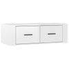 Mueble De Tv Colgante Madera Blanco Brillante 80x36x25 Cm Vidaxl