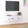 Mueble De Tv Colgante Madera Blanco Brillante 80x36x25 Cm Vidaxl