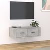 Mueble De Tv Colgante Madera Gris Hormigón 80x36x25 Cm Vidaxl