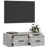 Mueble Tv Colgante Madera Contrachapada Gris Sonoma 80x36x25 Cm Vidaxl