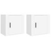 Mesitas De Noche De Pared 2 Uds Blanco 50x30x47 Cm Vidaxl