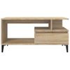 Mesa De Centro Madera Contrachapada Roble Sonoma 90x49x45 Cm Vidaxl