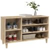 Mueble Zapatero Madera Contrachapada Roble Sonoma 102x36x60 Cm Vidaxl