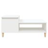 Mesa De Centro Madera Contrachapada Blanco 100x50x45 Cm Vidaxl