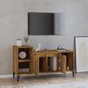 Mueble Para Tv Madera Contrachapada Roble Ahumado 100x35x55 Cm Vidaxl