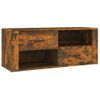 Mueble Para Tv Madera Contrachapada Roble Ahumado 100x35x40 Cm Vidaxl