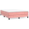 Estructura De Cama De Terciopelo Rosa 140x200 Cm Vidaxl