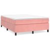 Estructura De Cama De Terciopelo Rosa 140x190 Cm Vidaxl