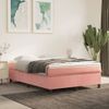 Estructura De Cama De Terciopelo Rosa 140x190 Cm Vidaxl