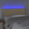 Cabecero Con Led De Tela Color Crema 100x5x78/88 Cm Vidaxl