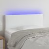 Cabecero Con Led Cuero Sintético Blanco 90x5x78/88 Cm Vidaxl