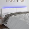 Cabecero Con Led Cuero Sintético Blanco 180x5x78/88 Cm Vidaxl